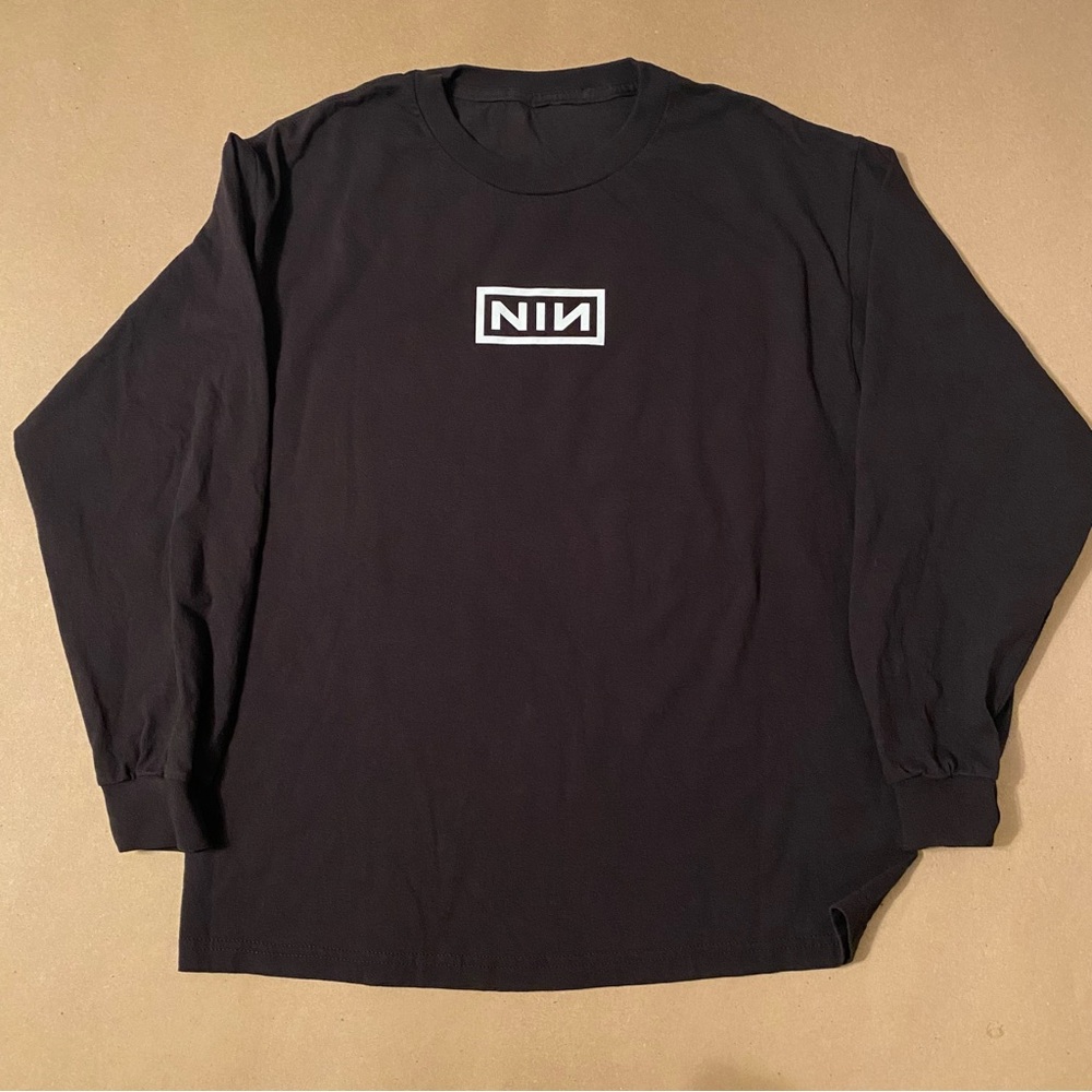 Nine inch nails NIN box logo black long sleeve band tee grunge goth